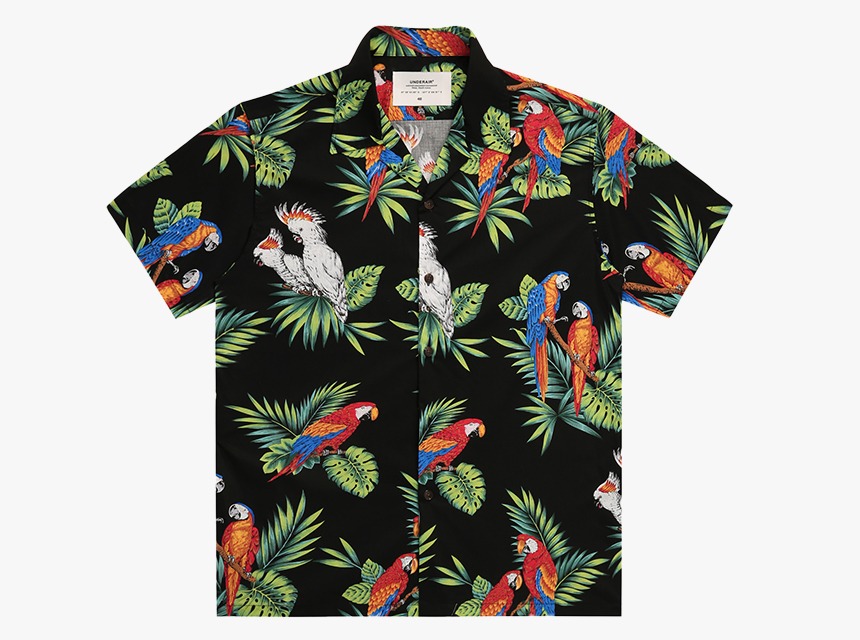 Big Parrot Aloha Shirt(U) - Black