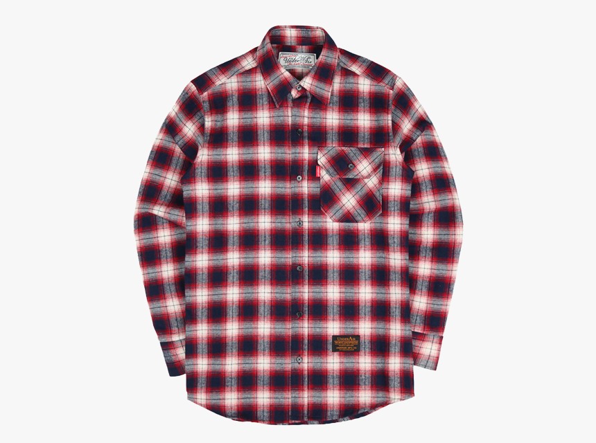 Basic Flannel Shirts - Navy/Red