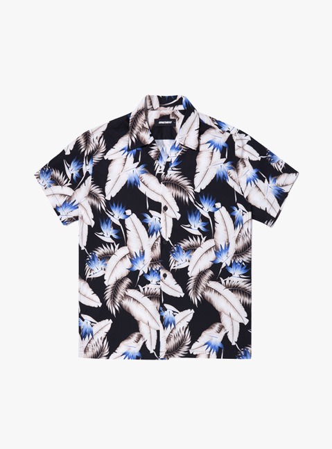 (W) Bird paradise Half Shirts - Blue